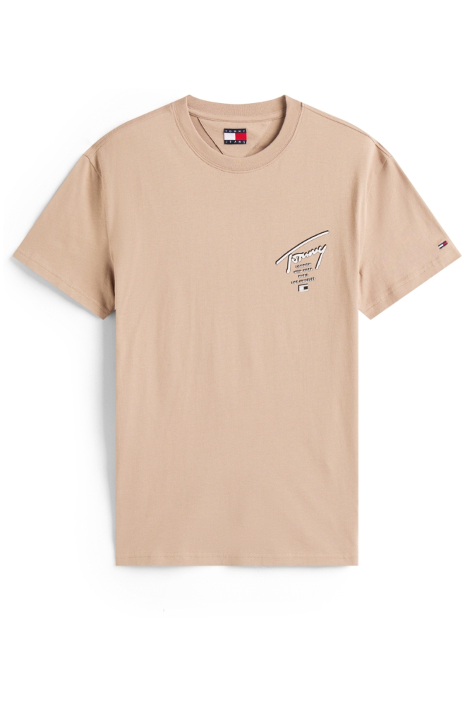 TJM REG SIGN CITY TEE EXT DM0DM22120 AFE COASTAL TAUPE